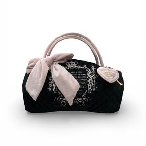 Juicy Couture Black Quilted Bag with Pink Bow